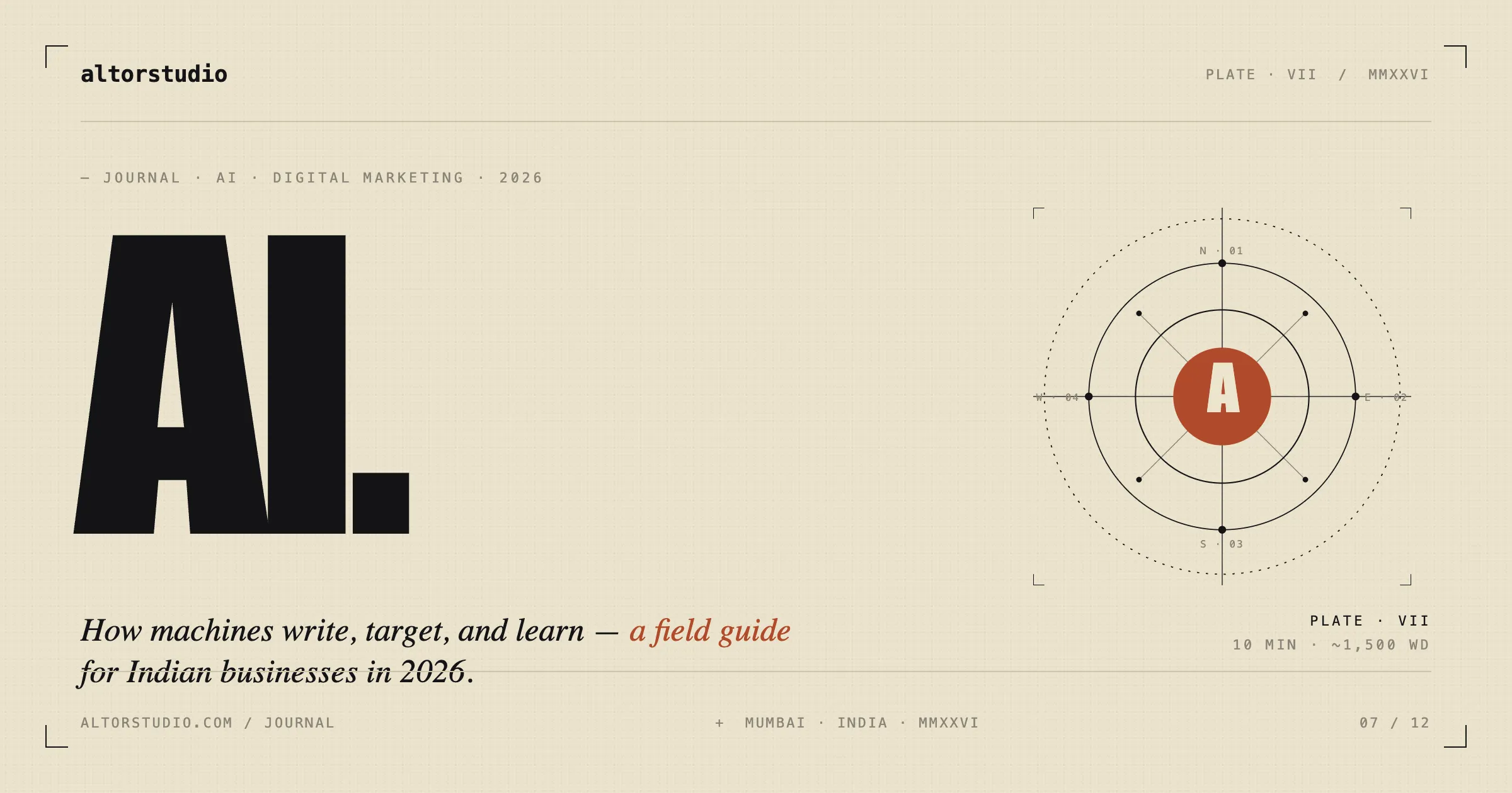 AI in digital marketing, a field guide for Indian businesses in 2026, Plate VII by Altor Studio